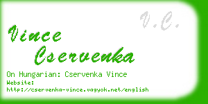 vince cservenka business card